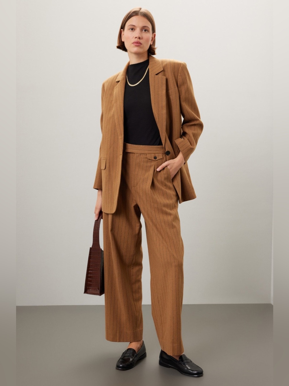 Madewell rose dale high rise straight Pants wool tan size 4